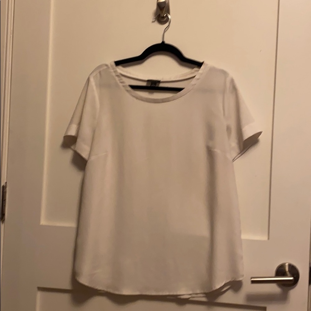 Ann Taylor white short sleeve dress shirt